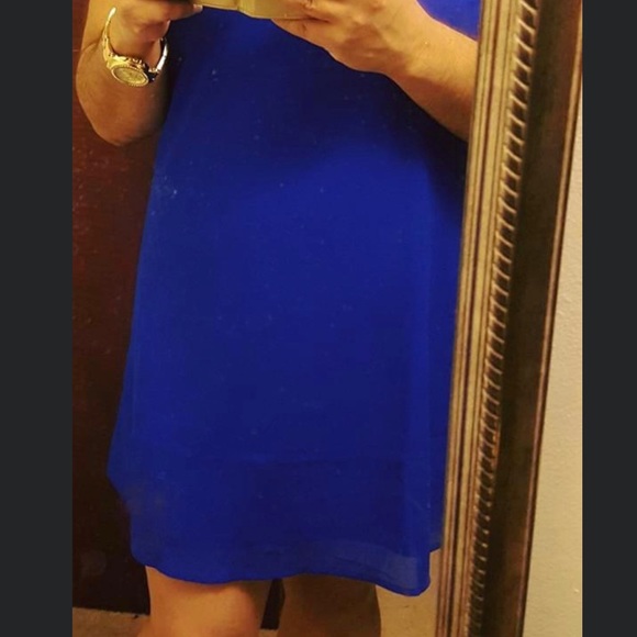 Charlotte Russe cobalt blue dress with gold banded - Picture 8 of 9